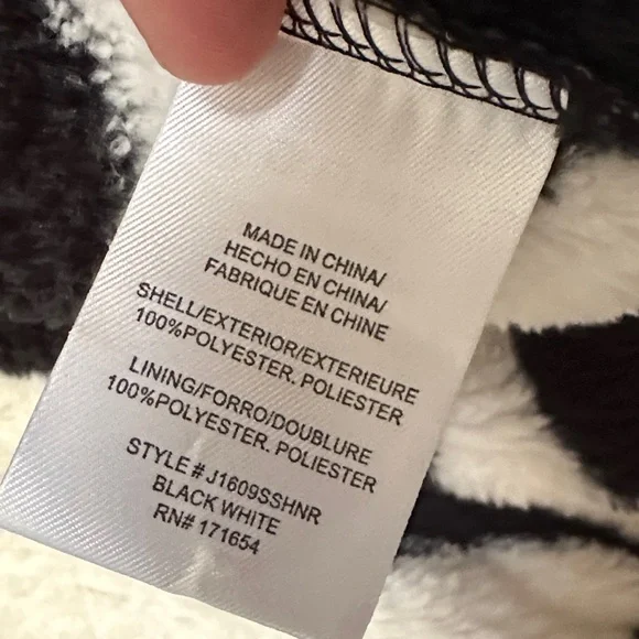 Thread & Supply Black and White Fuzzy Zip Jacket - Picture 8 of 12